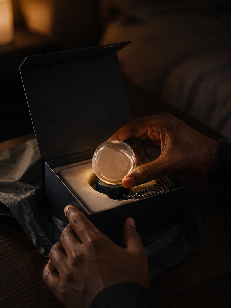 Your finished keepsake is wrapped and ready to glow